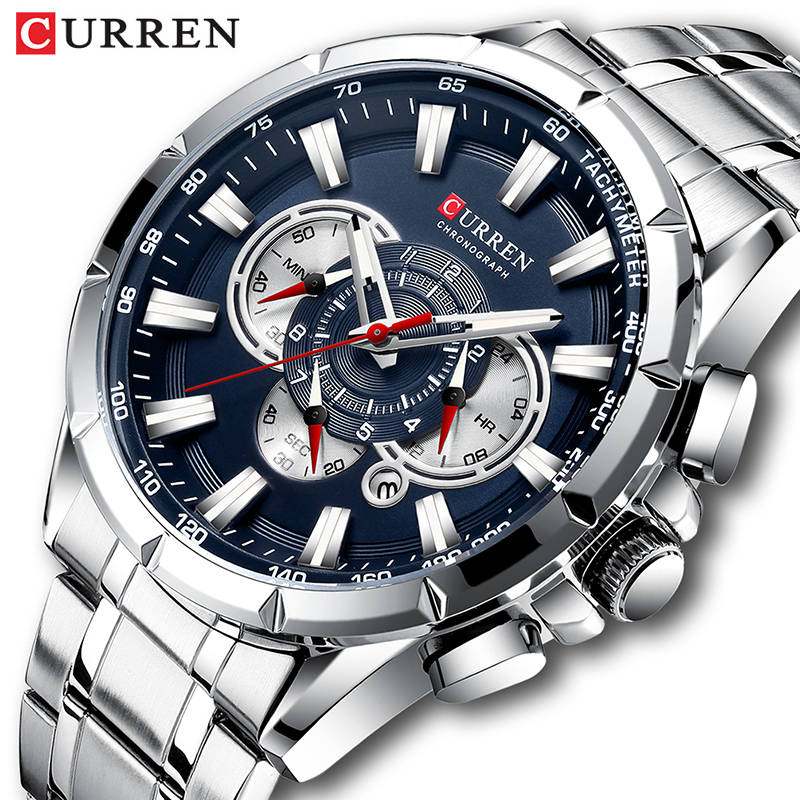 Men'S Accessories Luxury Brands - CURREN Wrist Watch Men Waterproof Chronograph