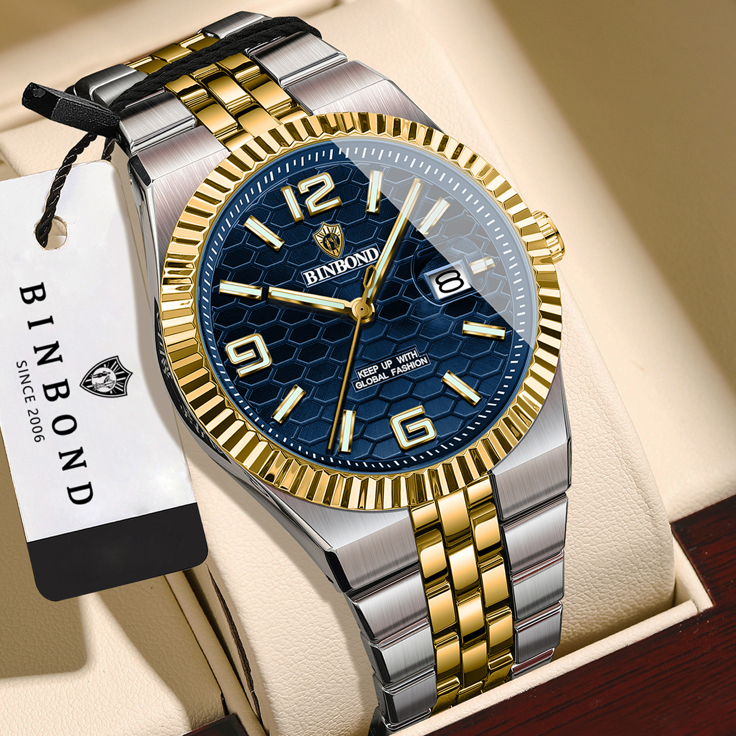 Men'S Accessories Luxury Brands - BINBOND Original Brand Quartz Wristwatches For