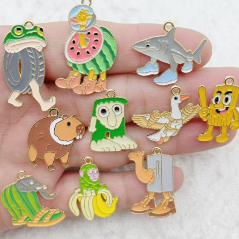 Men'S Mens Accessories - 10pcs Creative Alloy Drip Oil Jewelry,