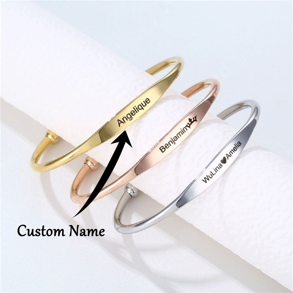 Men Accessories All - Personalized Stainless Steel Bangle for Men