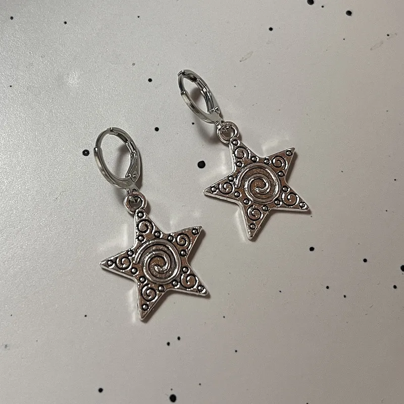 Men'S Accessories In The 90S - Vintage Goth Silver Color Spiral Vortex