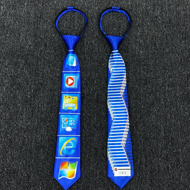 Men'S Accessories In The 90S - 90s Retro Desktop Graphic Necktie Unisex