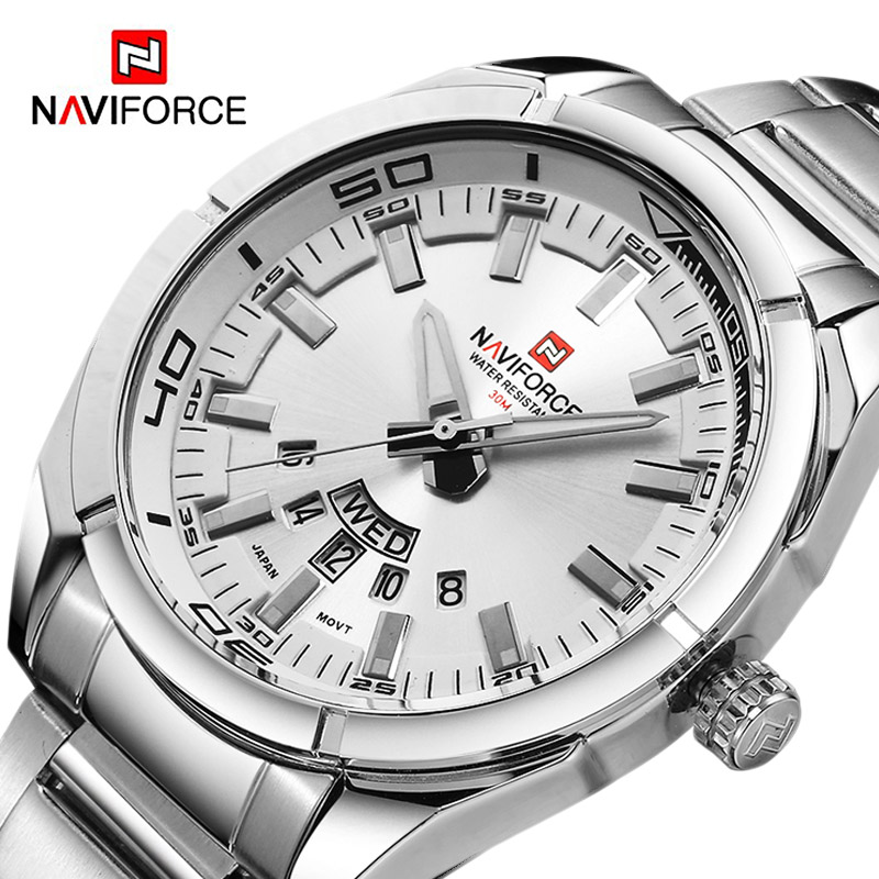 Men'S Accessories Luxury Brands - NAVIFORCE Brand Men Watches Full Steel