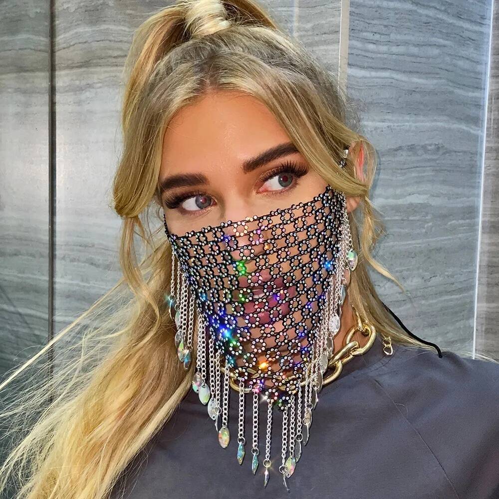Men Accessories For Party - Women New Tassel Veil Masks Headwear