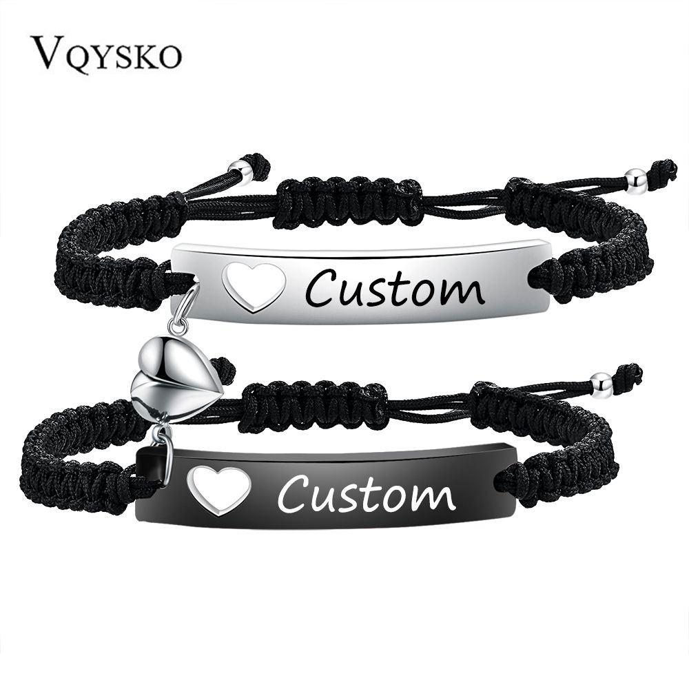Men Accessories All - Custom Stainless Steel Couple Bracelet Set