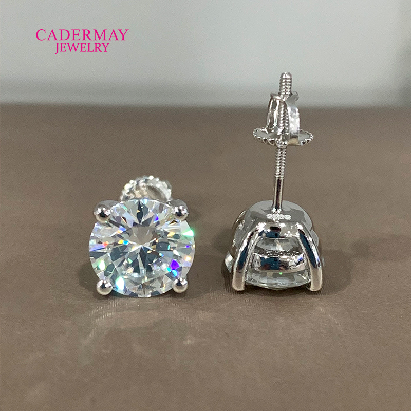 Men Accessories Earrings - High Quality 4 Prongs Screw Back