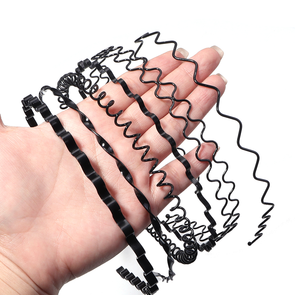 Men Accessories Earrings - 6pcs Fashion Metal Hair Band Black