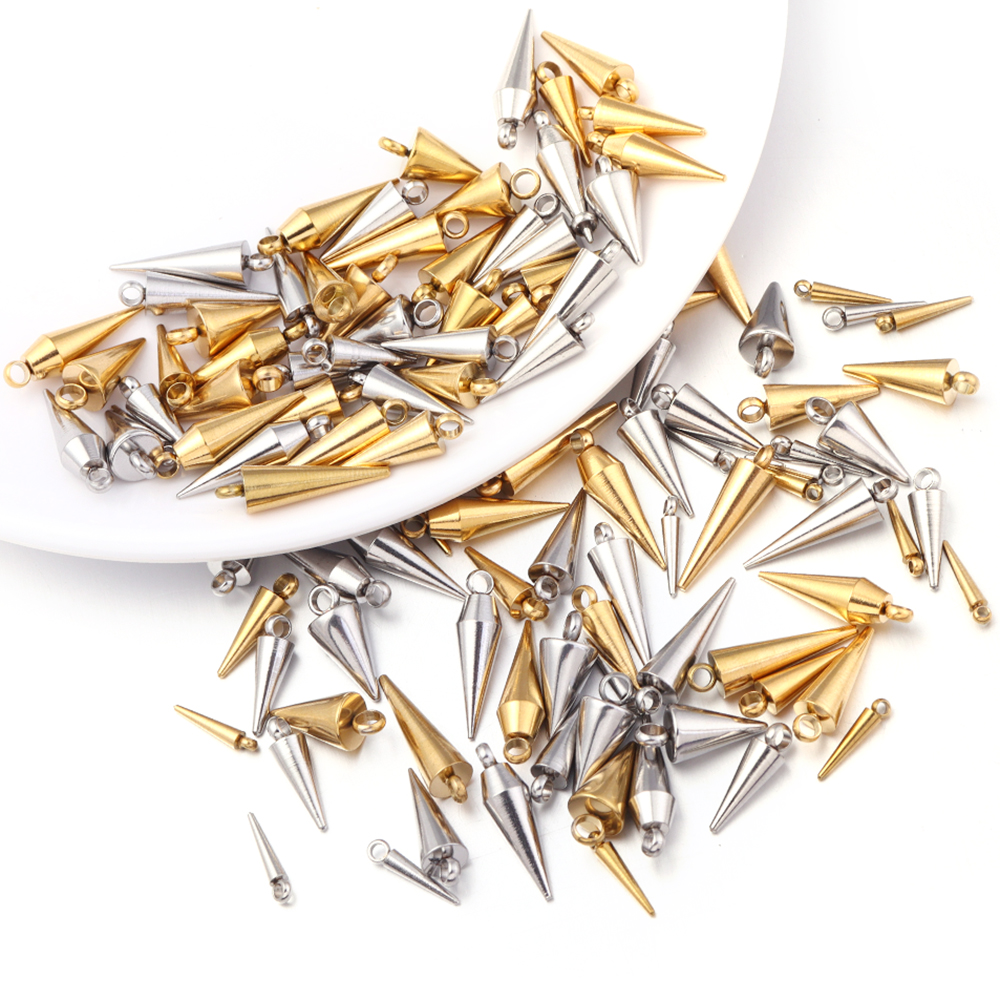 10PCS Stainless Steel Cone Cha - Men Accessories Earrings 评论和价格