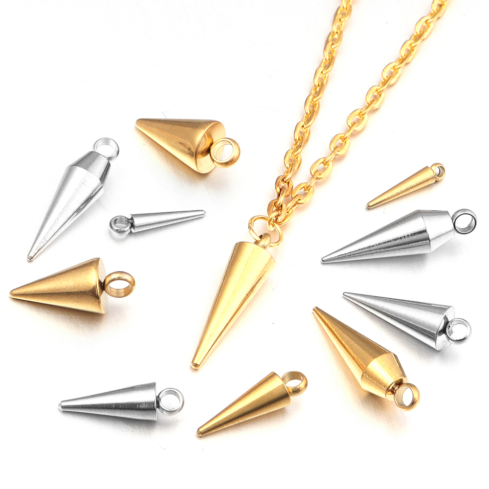 10PCS Stainless Steel Cone Cha - Men Accessories Earrings 评论和价格