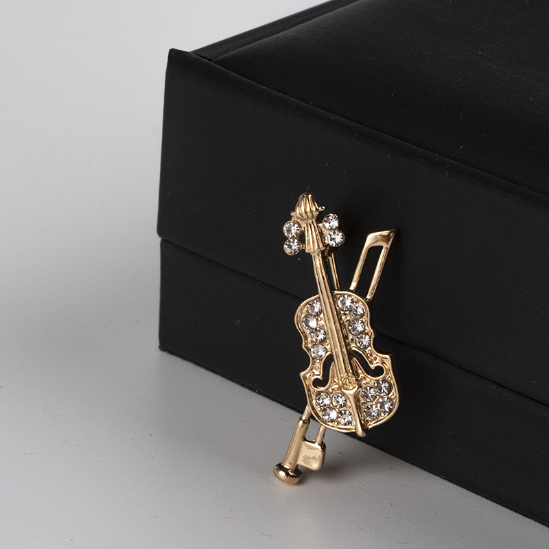 Crystal Violin Brooch Jewelry  - Quality Men'S Accessories 评论和价格