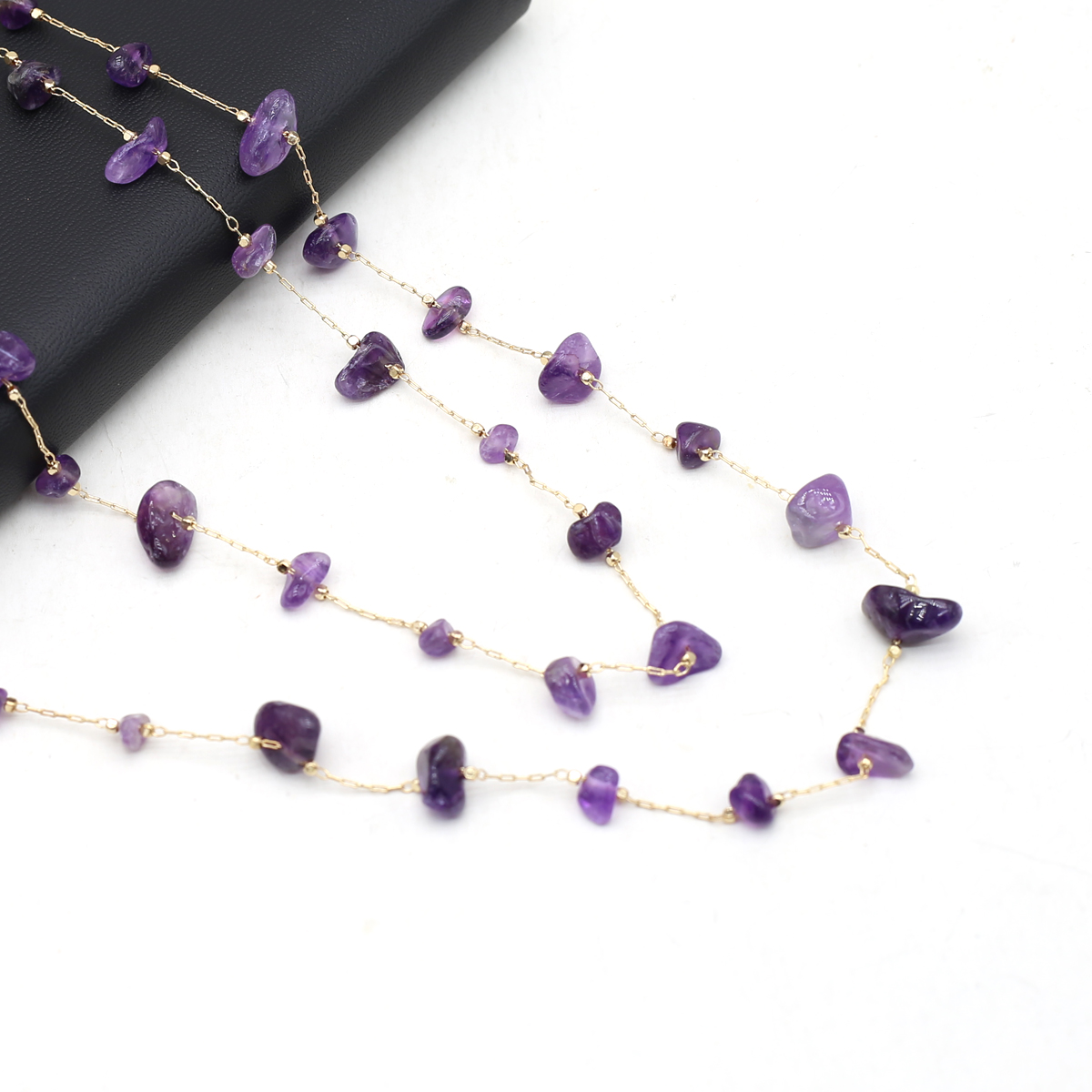 Natural Amethyst Stone Beaded  - Men Accessories All 评论和价格