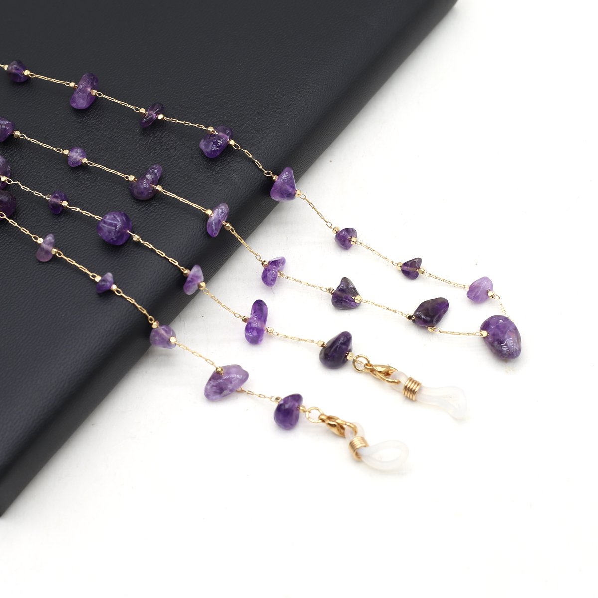 Natural Amethyst Stone Beaded  - Men Accessories All 评论和价格