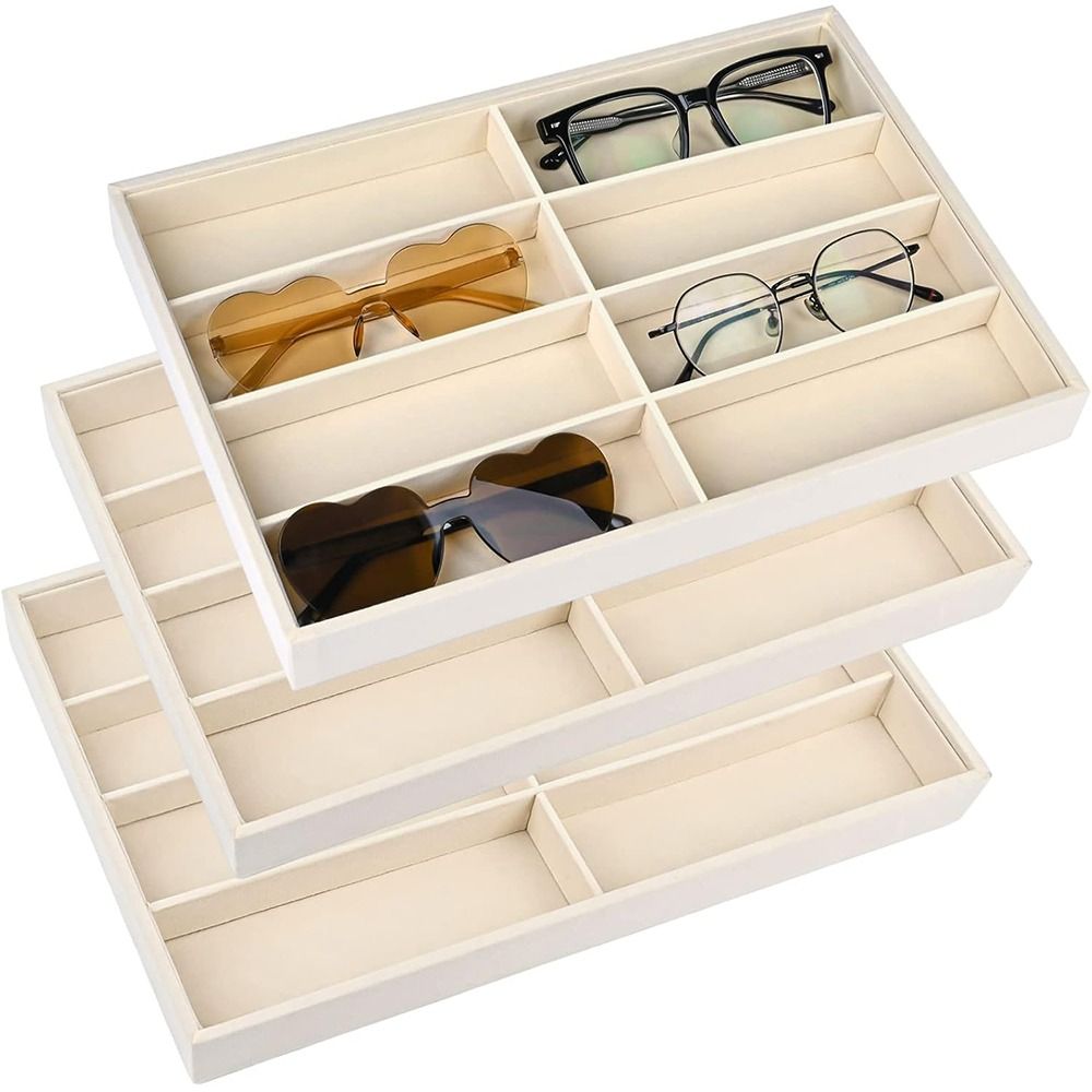 Beige Grey Sunglass Organizer  - Men'S Accessories Organizer Tray 评论和价格