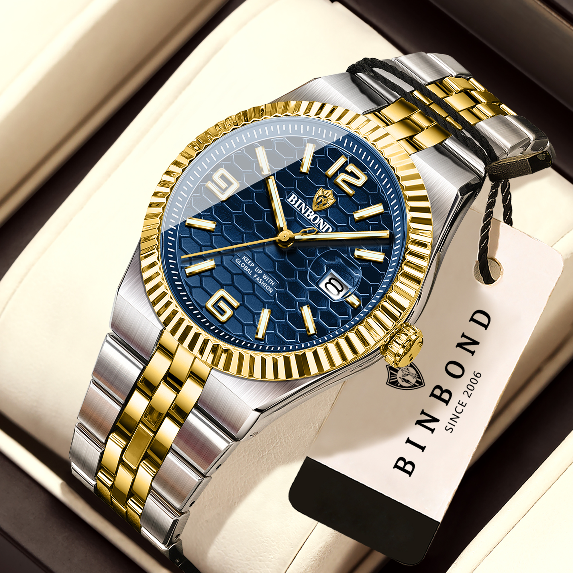BINBOND Original Brand Quartz  - Men'S Accessories Luxury Brands 评论和价格