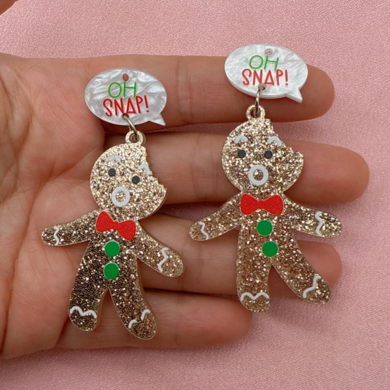 10pcs Cute Christmas Gingerbre - Men Accessories Earrings 评论和价格