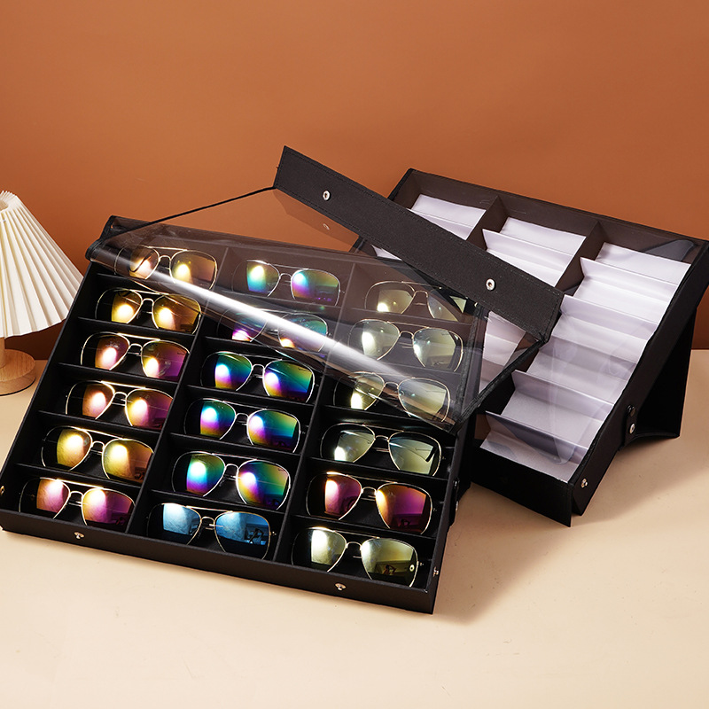 18 Slots /Grid Glasses Storage - Men'S Accessories Organizer Tray 评论和价格