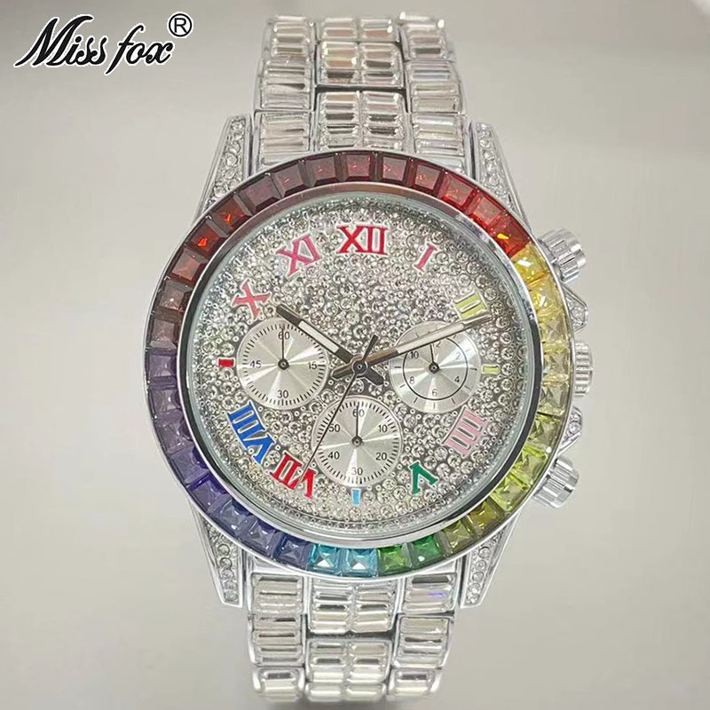 MISSFOX Luxury Iced Watch For  - Men'S Accessories Luxury Brands 评论和价格