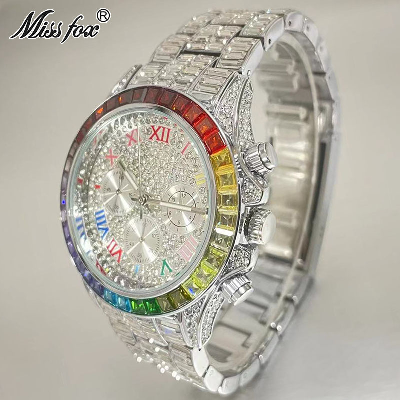 MISSFOX Luxury Iced Watch For  - Men'S Accessories Luxury Brands 评论和价格