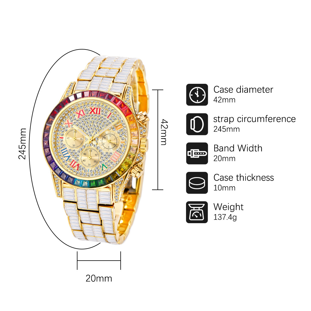 MISSFOX Luxury Iced Watch For  - Men'S Accessories Luxury Brands 评论和价格