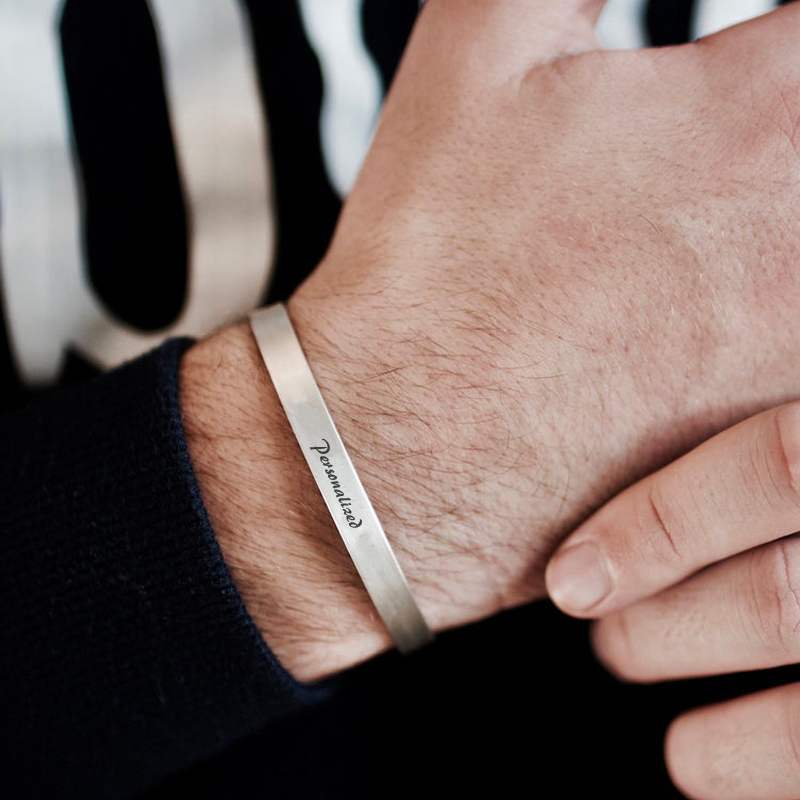 4MM To 8MM Free Engraving Cuff - Men Accessories All 评论和价格