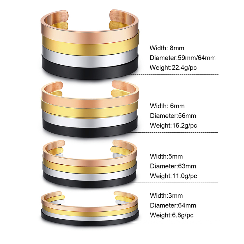 4MM To 8MM Free Engraving Cuff - Men Accessories All 评论和价格