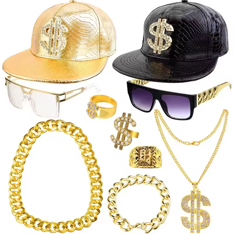 80s 90s Hip Hop Costume Kit fo - Men'S Accessories In The 90S 评论和价格