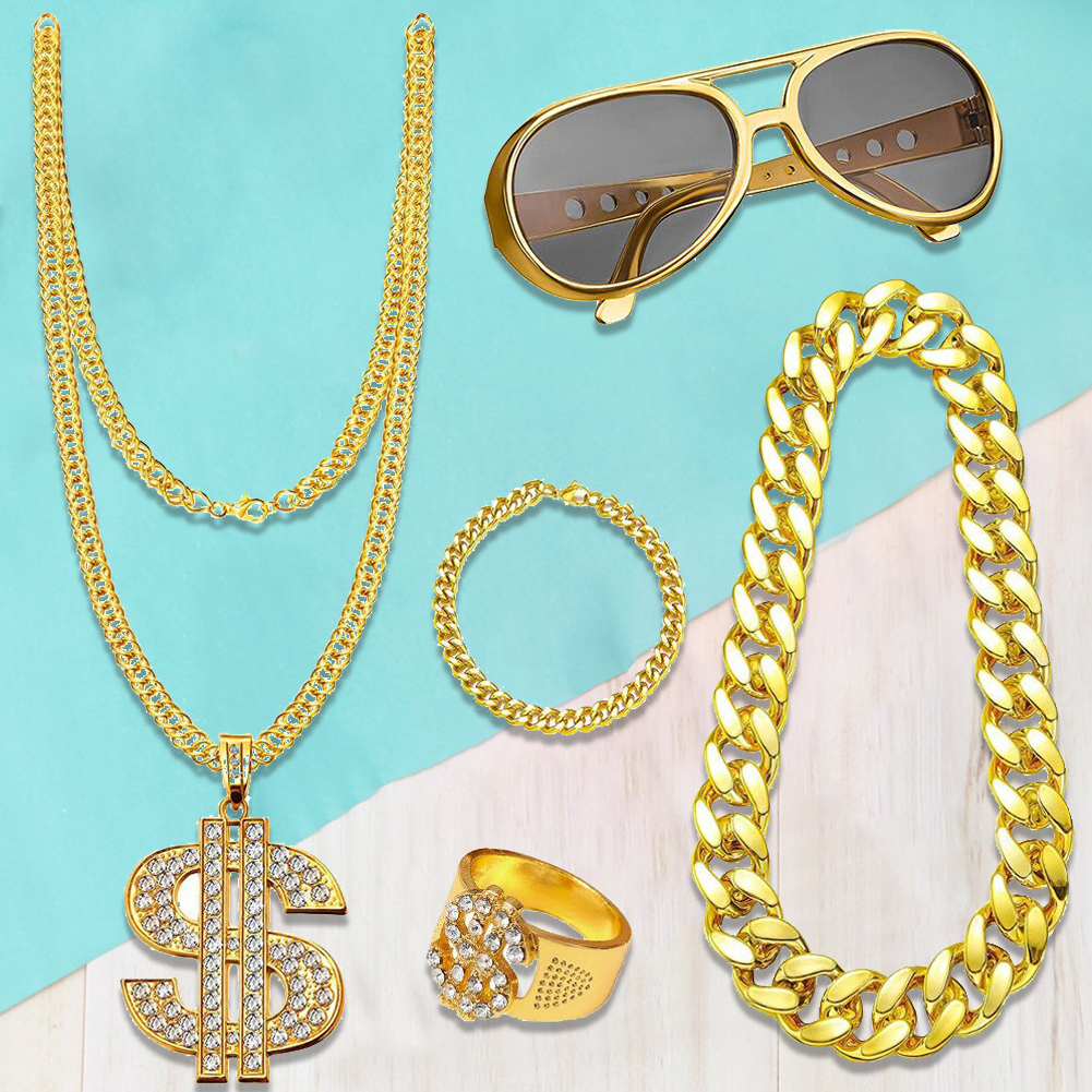 80s 90s Hip Hop Costume Kit fo - Men'S Accessories In The 90S 评论和价格