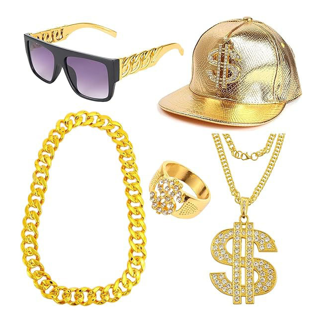 80s 90s Hip Hop Costume Access - Men'S Accessories In The 90S 评论和价格