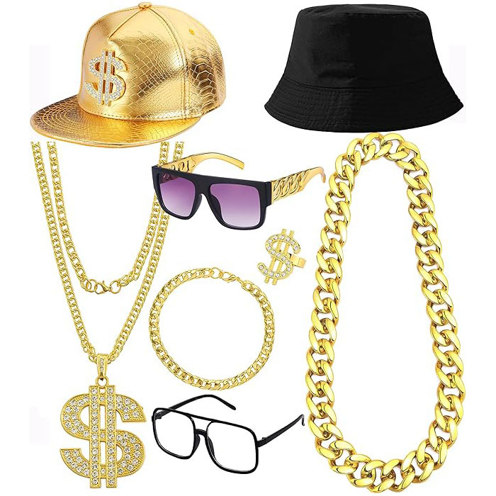 80s 90s Hip Hop Costume Access - Men'S Accessories In The 90S 评论和价格