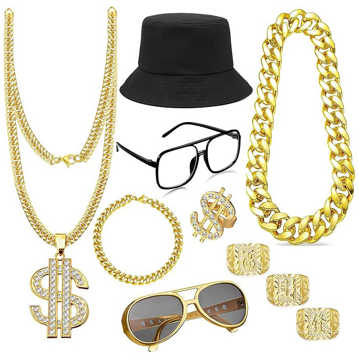 80s 90s Hip Hop Costume Access - Men'S Accessories In The 90S 评论和价格