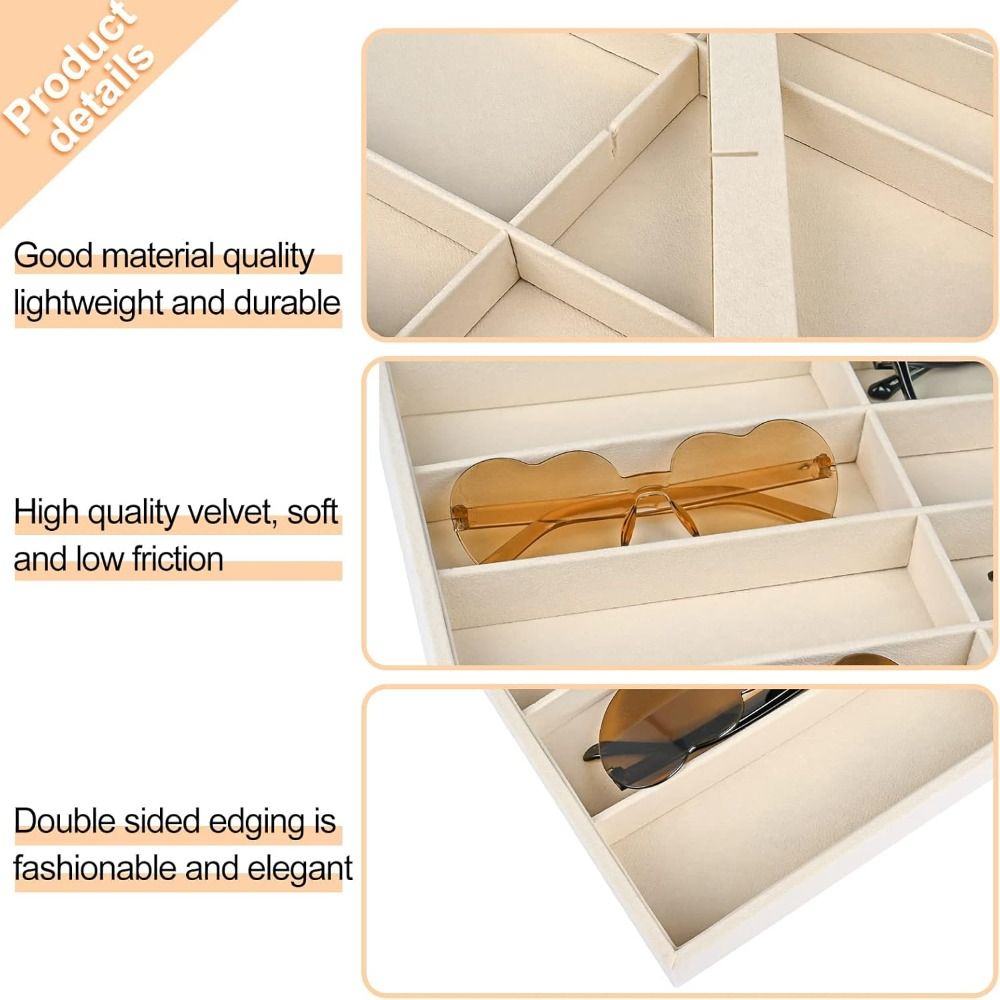 Beige Grey Sunglass Organizer  - Men'S Accessories Organizer Tray 评论和价格