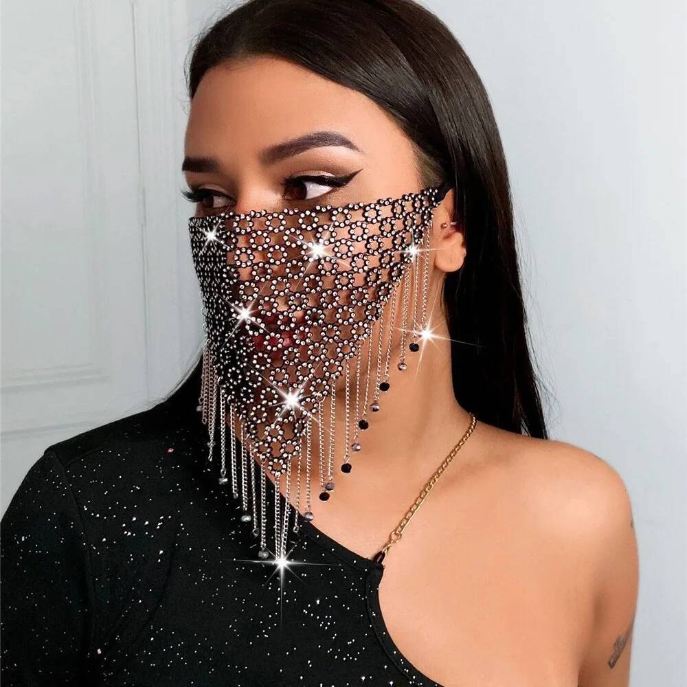 Women New Tassel Veil Masks He - Men Accessories For Party 评论和价格